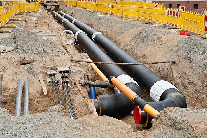 Fernwärmeleitungen mit Geothermie effizient verlegt