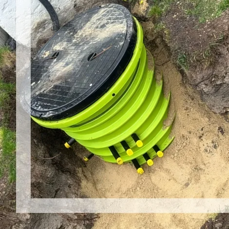 Geothermie-Sondenkopf im Erdreich für nachhaltige Energieversorgung