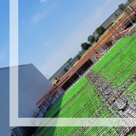 Betonkernaktivierung mit vorgefertigten Modulen im Bauprojekt