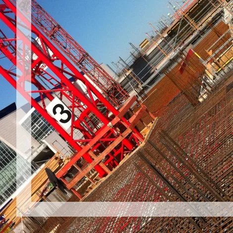 Baustelle mit vor Ort verlegter BKT